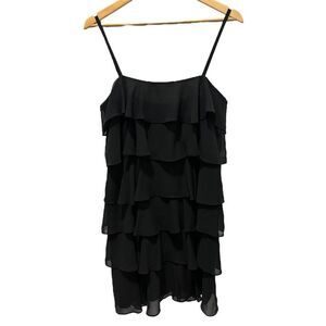 Loft Black Ruffle Dress Women's 8 LBD Evening Concert Cocktail Party Dance Date